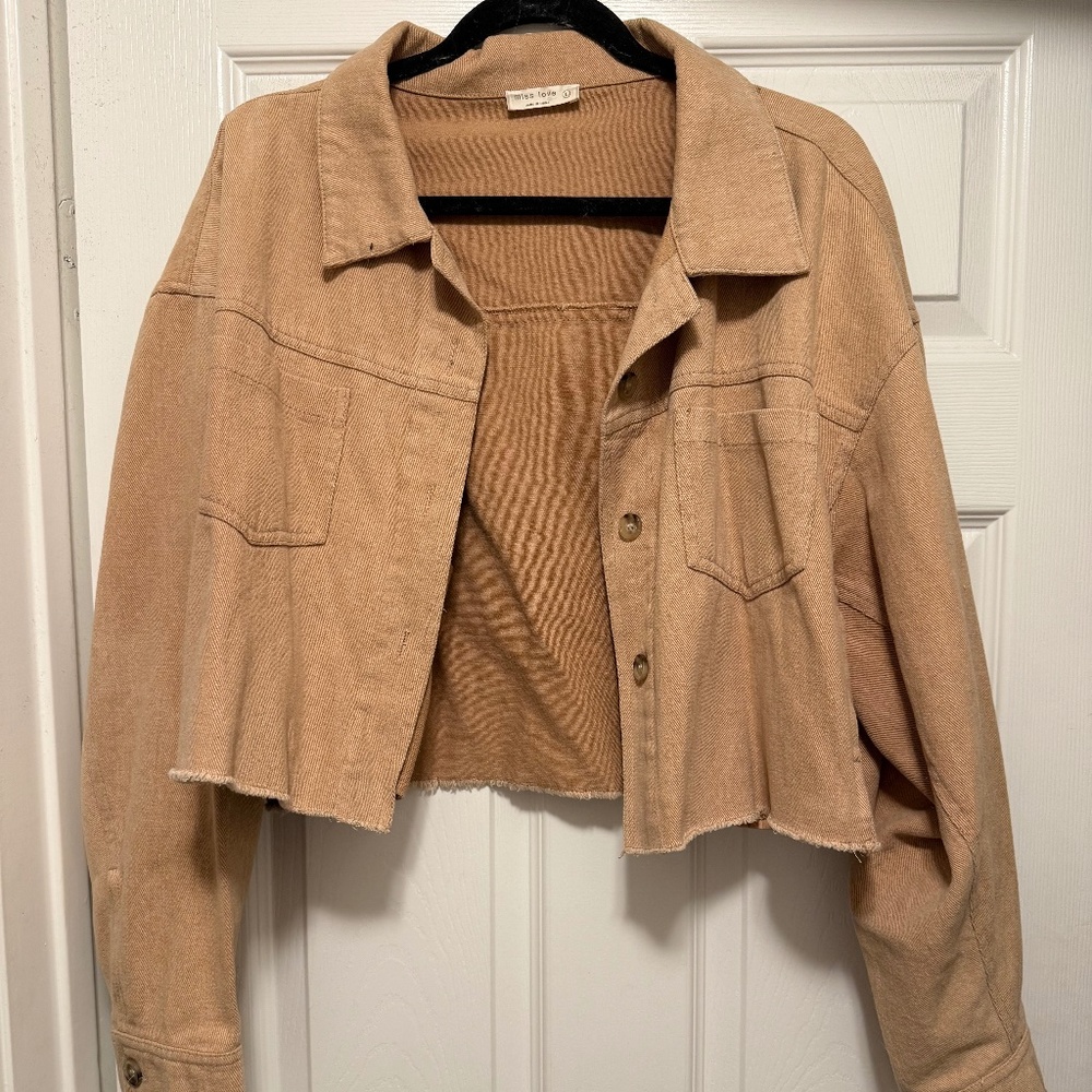Cropped shirt jacket